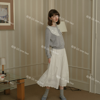 QS ONETWO-通勤设计感韩系百搭质感针织开衫(尺寸仅供参考)15180