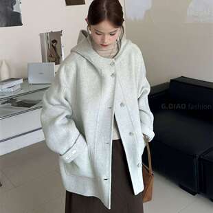 十三行韩系时尚百搭新款羊毛休闲大衣外套(含100羊毛)(爆款)