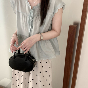 TOMORROW-氧气薄荷少女感天花板夏日花边小衫263WW338119