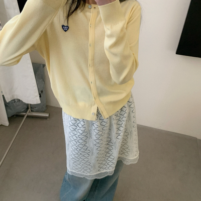 Hand made-绣标气质休闲针织开衫（含10.4绵羊毛）(不含下装)9071