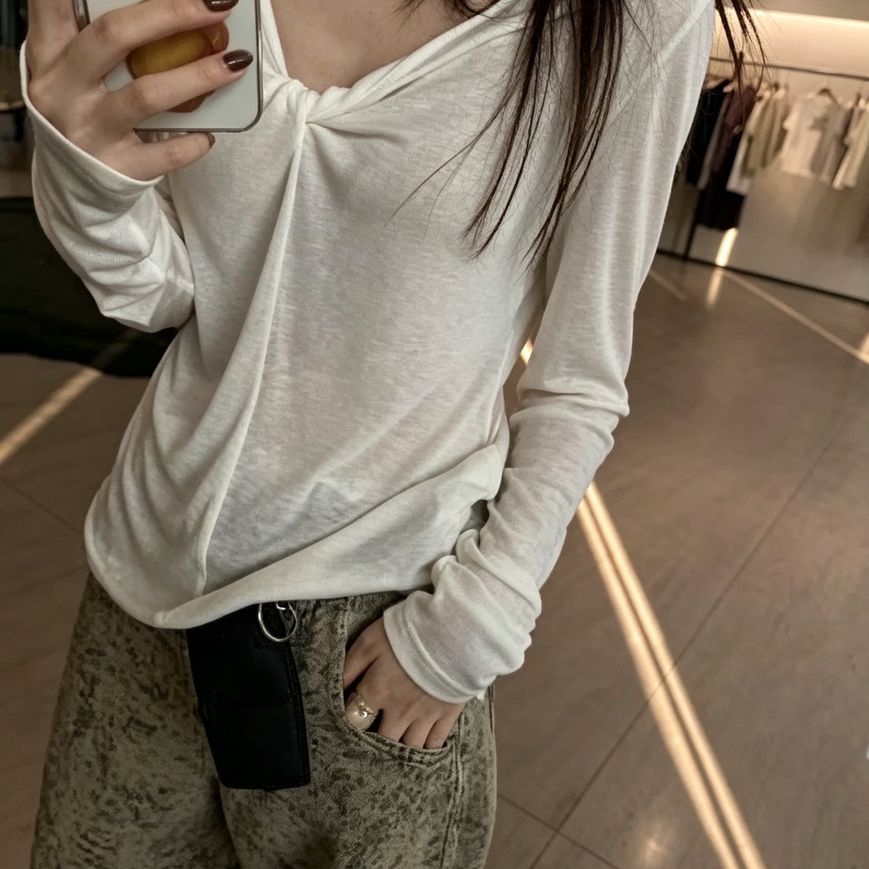 DW -修身显瘦极简高级感打底衫长袖T恤(不含项链)867