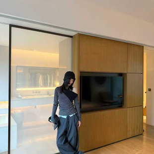 8300 休闲裤 十三行 上新重工撞色气质显瘦阔腿西装