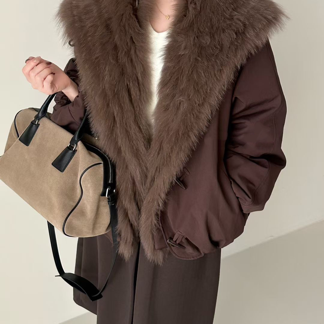 Hand made-毛领保暖羽绒服外套(配可拆真狐狸毛毛领)9NIAN-N9531