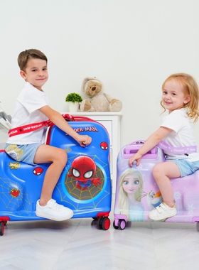 迪士尼正品儿童行李箱骑行拉杆箱可坐可骑冰雪奇缘艾莎公主旅行箱