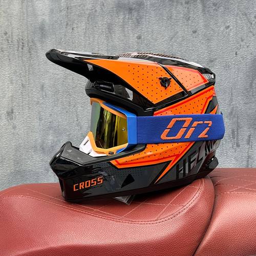 ORZ国标3C机车越野盔安全帽山地速降自行车安全拉力盔卡丁车全盔