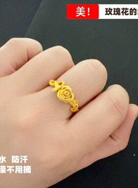 久不掉色轻奢铜合金开口女戒