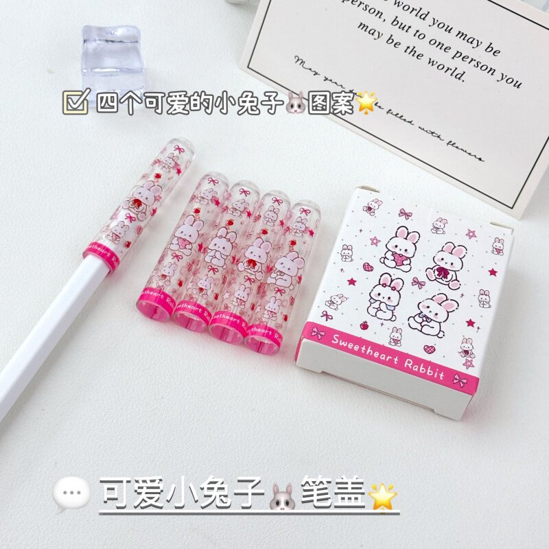 甜心兔叽创意铅笔帽小学生高颜值ins风防戳铅笔尖保护套透明笔盖图片