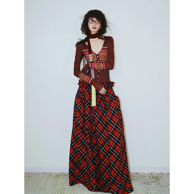 坏品味西部印花拼接连衣裙