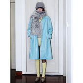 坏品味西部 复古纯色分割设计长款 秋冬皮衣风衣外套女