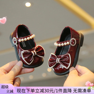 女童单鞋 春秋季 新款 女宝宝公主皮鞋 子 1一2岁婴儿童小童防滑学步鞋