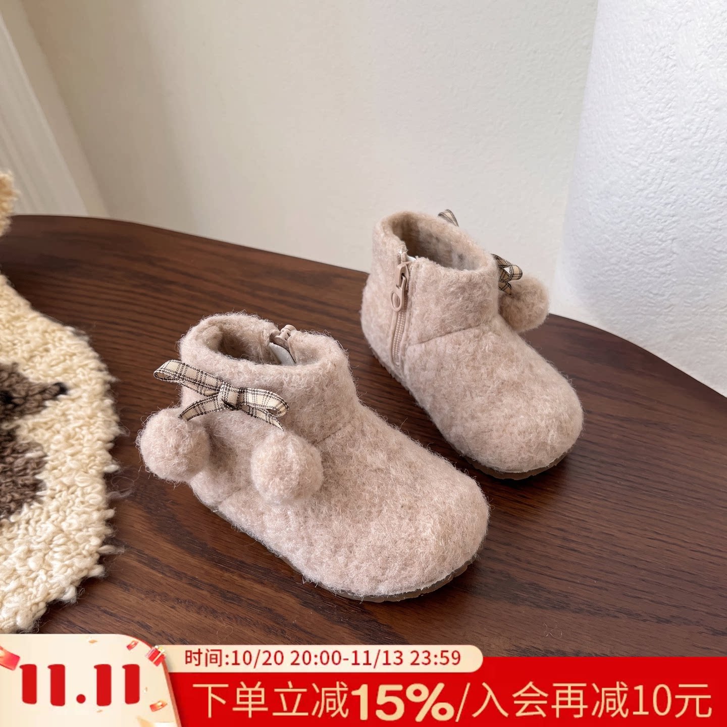 女童软底学步鞋2026冬季雪地靴儿童加绒棉鞋婴幼儿防滑短靴室内鞋