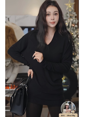 配鲨鱼裤中长款洋气长袖T恤女春秋打底衫内搭秋冬磨毛包臀上衣女