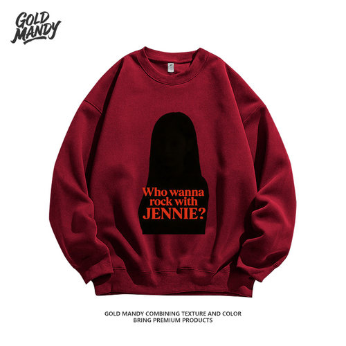 Blackpink粉丝应援WhoWannaRockWithJennie周边重磅纯棉男女卫衣