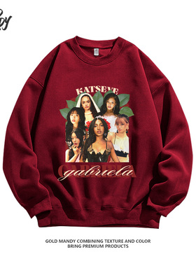 Katseye韩女团Kpop圣诞节粉丝应援周边重磅纯棉长袖卫衣男女同款