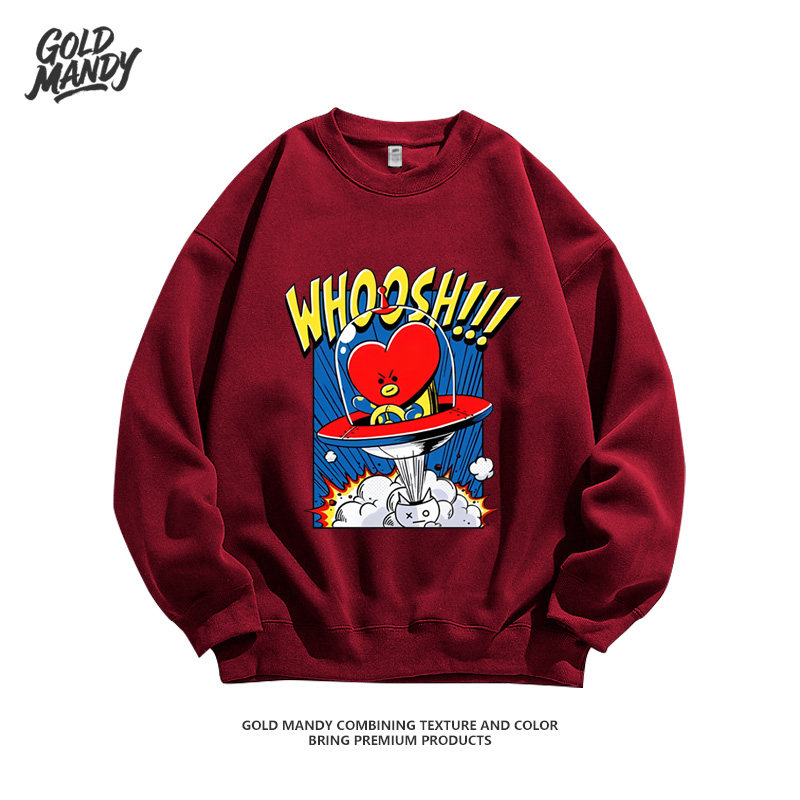 BTS韩男团BT星球爱豆TATA爱心粉丝应援周边重磅纯棉卫衣男女同款