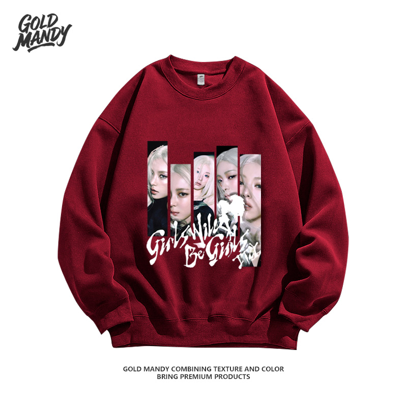 Itzy韩国女团Kpop爱豆粉丝周边应援JYP设计重磅纯棉卫衣男女同款