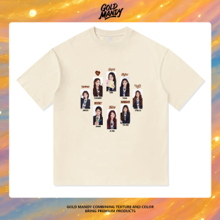 H2H韩团Hearts2H证件写真粉丝应援周边重磅纯棉T恤半袖杉情侣男女