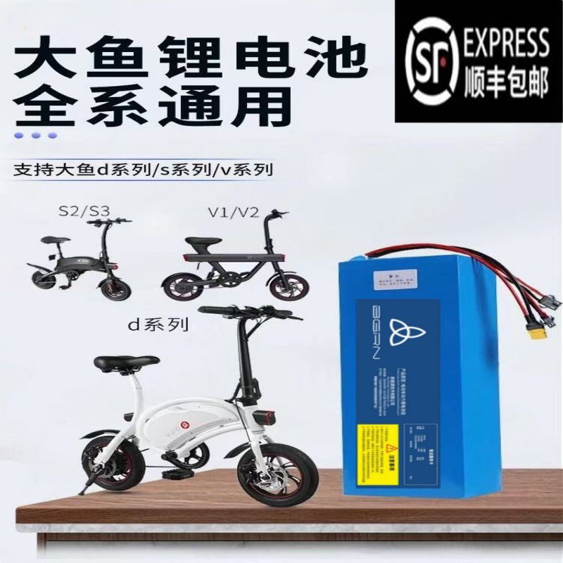 大鱼36v智行车电动车D1D2锂电池