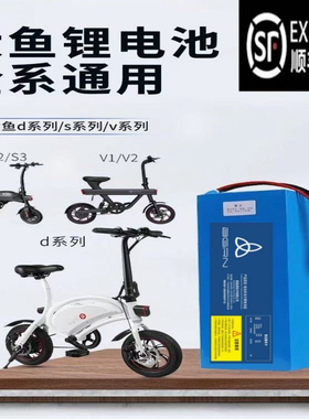 大鱼电动车锂电池36v智行车d1专用d2电池d3大容量s2电芯V1锂电池
