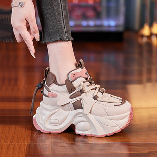 官网迈耐克斯真皮厚底小个子内增高女鞋2026年新款超轻8cm运动鞋