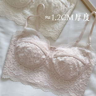 Kbra法式 文胸 蕾丝内衣女聚拢小胸收副乳防下垂无钢圈性感美背薄款