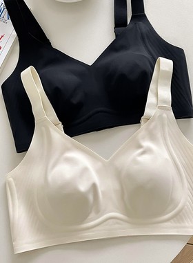 PINK AMY小轻盈大胸显小内衣超薄大码上托聚拢奶皮杯无痕美背文胸