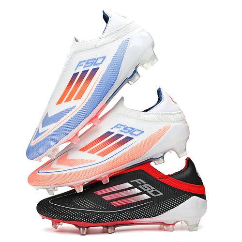 跨境莆田F50无缝飞织足球鞋男低帮青少年长钉碎钉草坪训练运动鞋