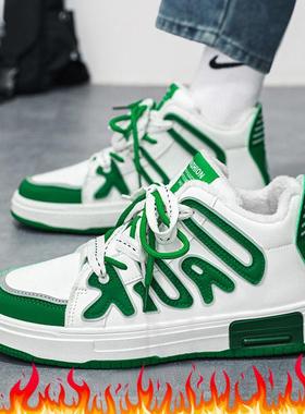 M8860-2加绒高帮板鞋小白鞋棉鞋休闲男鞋运动潮鞋