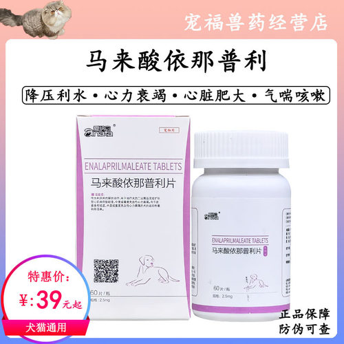 爱纳它马来酸依那普利狗猫高血压心脏肥大肺心病肺水肿心衰心脏病