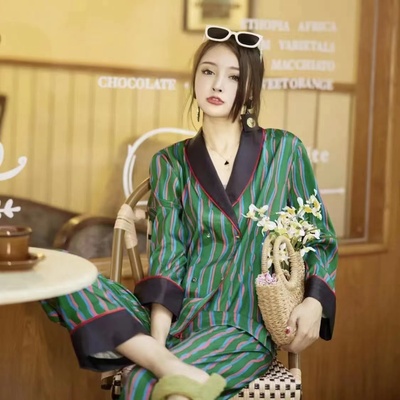 轻奢绸缎睡衣女女流光软冰丝