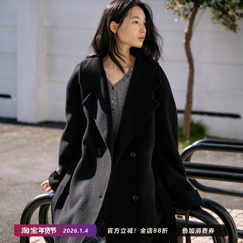 Jicouture蚕丝羊绒浴袍式慵懒双面呢大衣女冬季过膝通勤毛呢外套,女装/女士精品,毛呢外套,淘宝优惠券,粉丝福利购,淘宝优惠卷