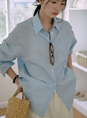 Jicouture“frozen lake”刺绣宽松衬衫女春季新款高级感长袖衬衣