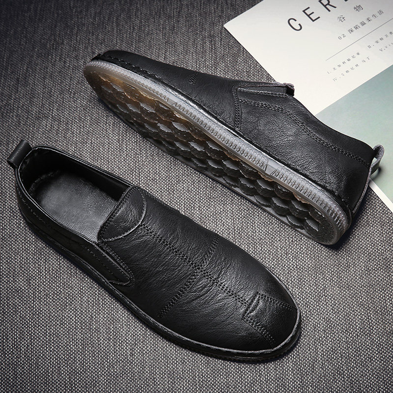 休闲皮鞋男商务软底英伦风牛筋底潮鞋2025夏季懒人鞋一脚蹬豆豆鞋,运动鞋new,运动休闲鞋,淘宝优惠券,粉丝福利购,淘宝优惠卷