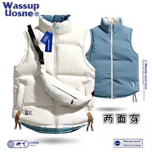 WASSUP UOSNE秋冬季加厚保暖羽绒棉服两面穿马甲男女保暖背心坎肩