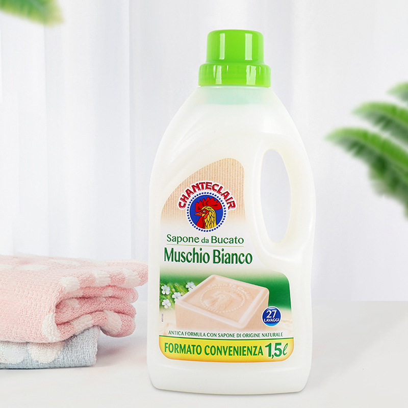 意大利大公鸡管家液态洗衣皂1500ml/瓶清洁衣物白苔香味洗衣液