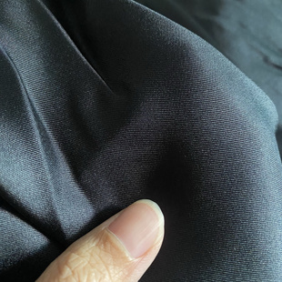 小蓝真丝 100%桑蚕丝面料真丝黑色斜纹绸纯色做衣服裤子零头布料