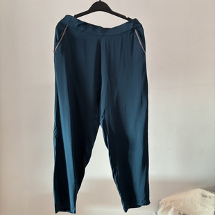 真丝弹力双乔宽松休闲裤 女夏舒适透气 90%桑蚕丝直筒显瘦九分裤