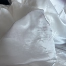 60%桑蚕撒 135门幅12姆米 40%棉 白色真丝丝棉素绉缎 小蓝真丝