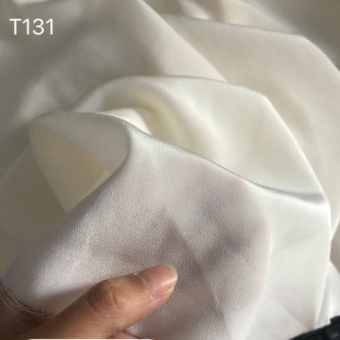 小蓝真丝 白色双绉有弹力会标注 100%桑蚕丝零头布凉快抗皱好打理