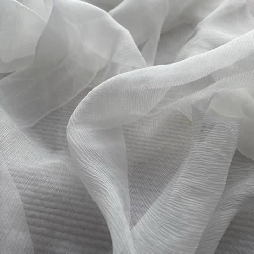 100%桑蚕丝面料 白色顺纡真丝布料论块 轻薄飘逸透气零料清仓处理 - 封面