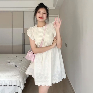 小个子法式初恋飞飞袖娃娃裙夏季2023新款温柔风仙女公主连衣裙子