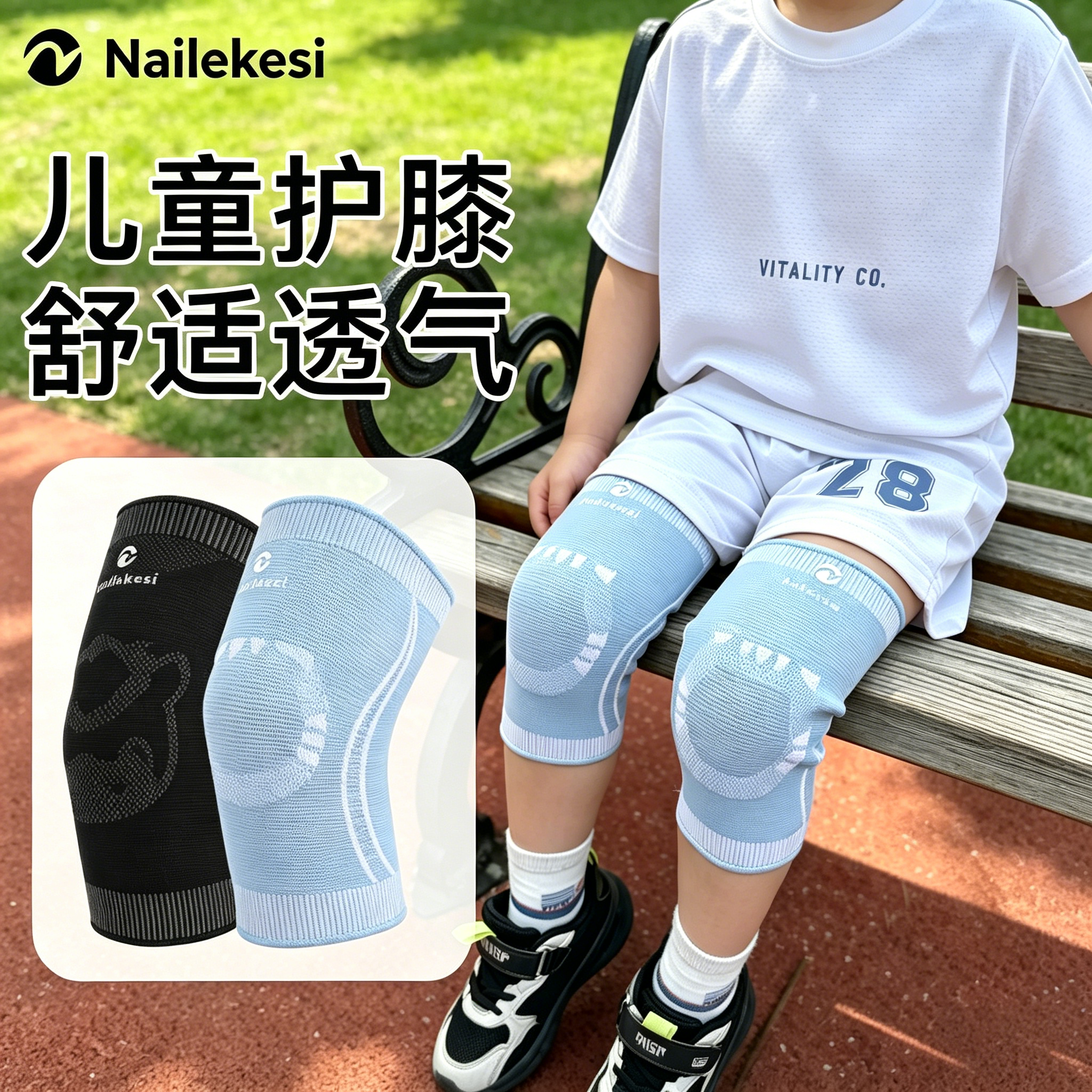 儿童专业护膝护膝盖跑步跳绳羽毛球专用小学生走路压力运动弹力套