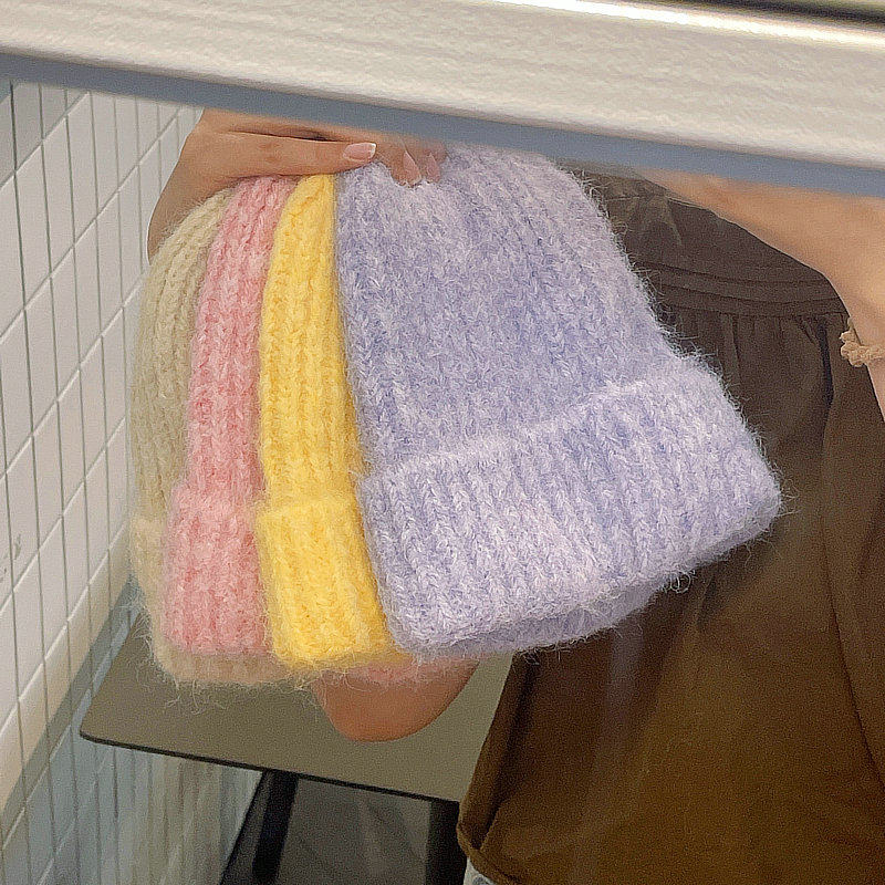 帽范 含羊毛！多巴胺甜美冬天毛感针织帽韩版百搭保暖学生毛线帽,服饰配件/皮带/帽子/围巾,帽子,淘宝优惠券,粉丝福利购,淘宝优惠卷