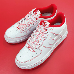 带 适配潮流1970sAJ1AF1空军一号红白缝线波浪kdjfd扁平鞋