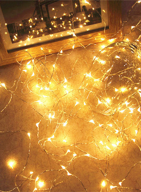 满天星铜丝LED闪灯串防水少女心小彩灯卧室婚庆挂灯装饰USB电池灯