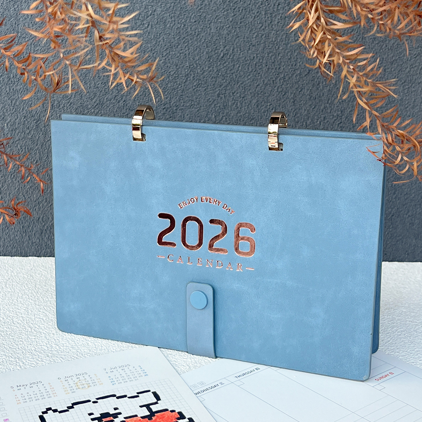 日历2026台历创意环扣计划本办公室桌面摆件记事英文款高档周计划