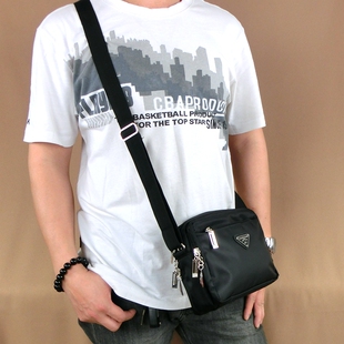 星龙简约男包休闲尼龙包小方包单肩斜挎包防水户外男士 女收钱背包