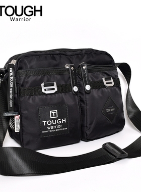 tough新款英伦男斜挎包休闲户外男士包尼龙单肩包多层轻便防泼水