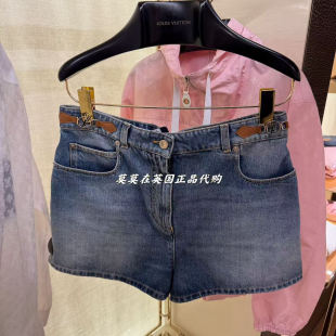 腰间徽标logo牛仔休闲短裤 英国代购 95折 Vuitton路易威登 Louis