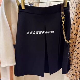 饰 英国代购 95折链条装 Vuitton路易威登 A字高腰迷你半身裙 Louis